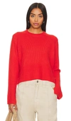 Autumn Cashmere Boxy Crew Neck In Red