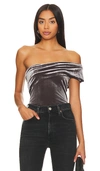 Agolde Bree Banded Bodysuit In Shark