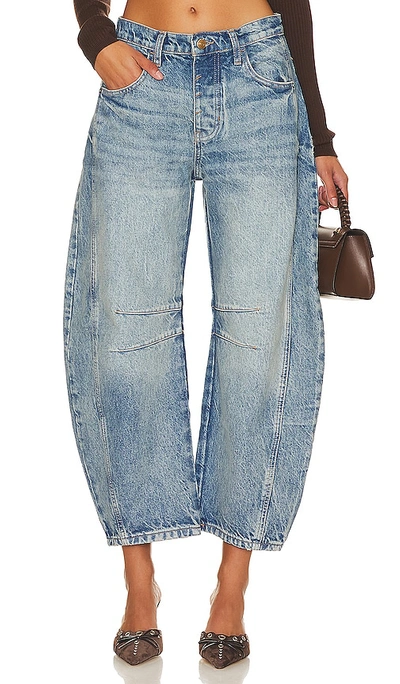 FREE PEOPLE X WE THE FREE GOOD LUCK MID RISE BARREL JEANS