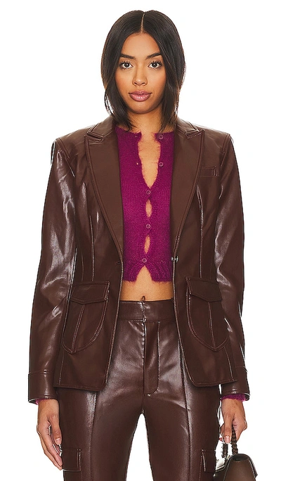 Cinq À Sept Louisa Faux Leather Jacket In Tobacco