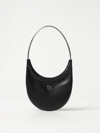 Coperni Ring Swipe Leather Shoulder Bag In Black