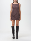 Marine Serre Mini Dress In Brown