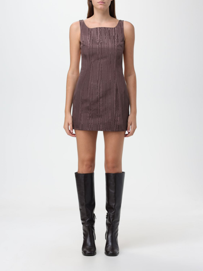 Marine Serre Mini Dress In Brown