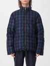 Thom Browne Wool Blend Check Reversible Puffer Jacket In Green