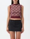 Marine Serre Moon Diamant Knitted Top In Brown