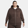 Nike Women's  Sportswear Phoenix Fleece Oversized Full-zip Hoodie (plus Size) In Brown