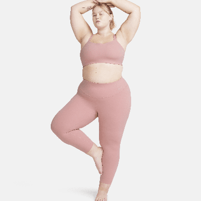 Nike Women's Zenvy Gentle-support High-waisted 7/8 Leggings (plus Size) In Pink