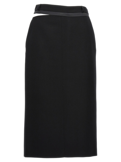 Fendi Grain De Poudre Skirt In Black