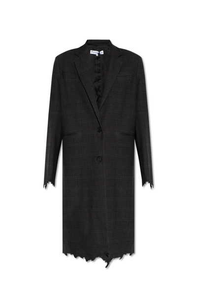Jw Anderson Virgin Wool Distressed Coat In Grey