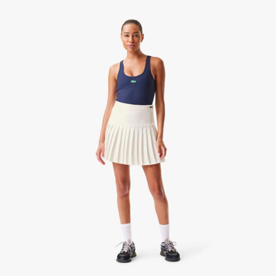 Lacoste Piqué Sport Skirt With Liner - 42 In White