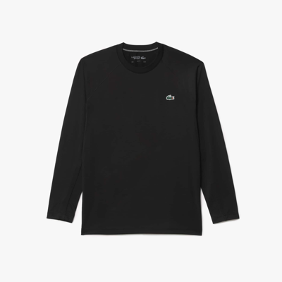 Lacoste Men's Stretch Jersey Long Sleeve T-shirt - S - 3 In Black