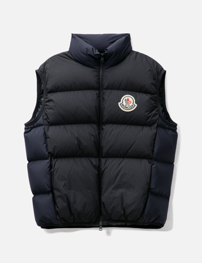 Moncler Almaz Logo Down Gilet In Black