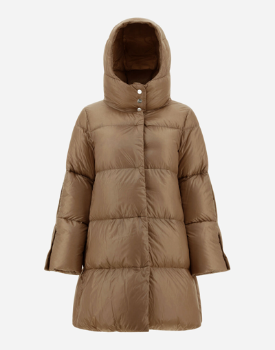 Herno ウルトラライトナイロン＆モノグラム Aシェイプ In Camel