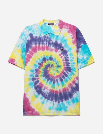 Bape Tie-dye Polo Shirt In Multi