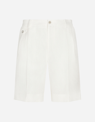 Dolce & Gabbana Linen Shorts In White