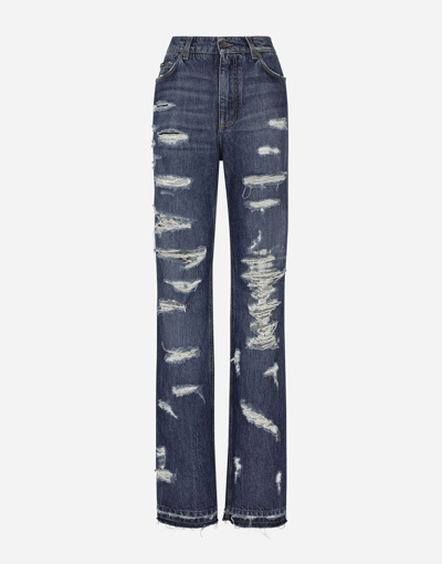 Dolce & Gabbana Denim Jeans With Rips In Combined_colour