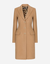Dolce & Gabbana Single-breasted Midi Coat In Pale Pink