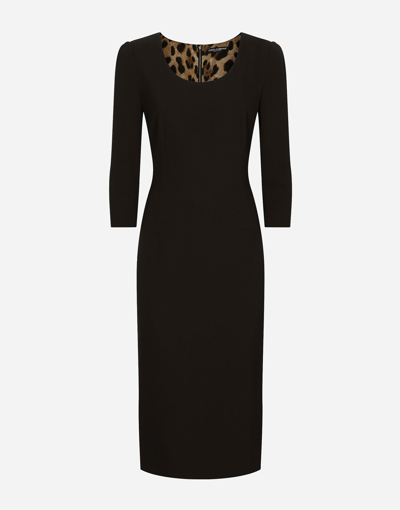 Dolce & Gabbana Woolen Calf-length Dress In Black