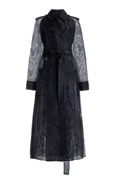 Gabriela Hearst Eithne Belted Silk Trench Coat In Black