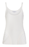 Gabriela Hearst Daly Leather-trimmed Wool-silk Tank Top In Ivory