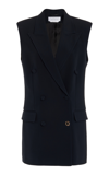 Gabriela Hearst Mayte Vest In Black Silk Wool Cady In Black