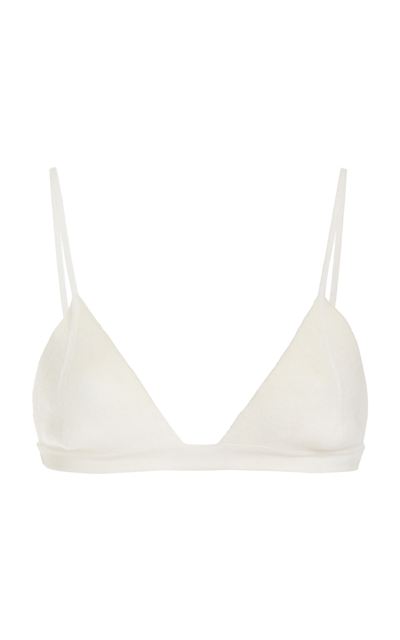 Gabriela Hearst Chevier Knit Wool Bra Top In Ivory