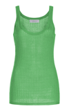 Gabriela Hearst Nevin Pointelle-knit Cashmere-silk Tank Top In Peridot Green