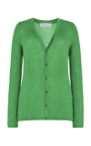 Gabriela Hearst Emma Pointelle-knit Cashmere-silk Cardigan In Green