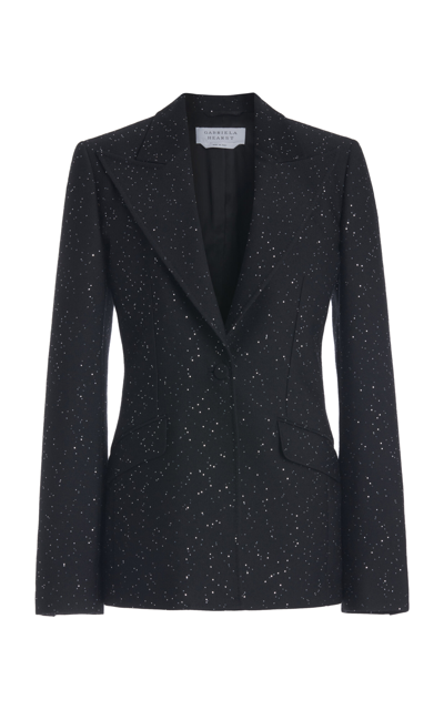 Gabriela Hearst Leiva Sequined Wool-blend Blazer In Black
