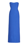 Gabriela Hearst Calderon Strapless Wool-cashmere Midi Dress In Blue