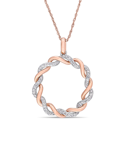 Rina Limor 10k Two-tone 0.28 Ct. Tw. Diamond Hoop Pendant Necklace