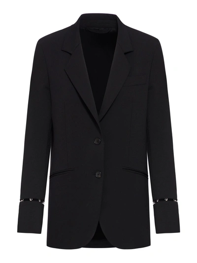 Del Core Single Breasted Tailored Jacket With Mushroom Hook Detail On Sleeves In Black