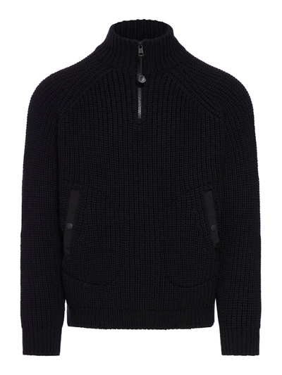 Moncler Genius Moncler X Pharrell Williams Logo Patch Knit Cardigan In Black