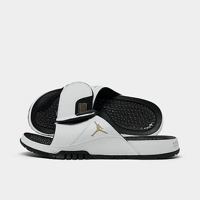 Nike Jordan Men's Hydro 11 Retro Slide Sandals In White/metallic Gold/black