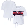 Wear By Erin Andrews White Washington Nationals Front Tie T-shirt In White
