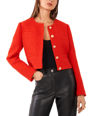 1.state Women's Cropped Lady Jacket In Studio Red