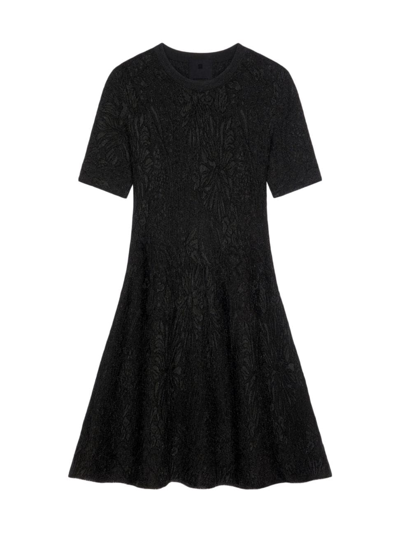 Givenchy Women's Dress In Lurex With Floral Jacquard In Black