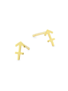 Saks Fifth Avenue Women's 14kt Gold Yellow Finish Polished Stud Libra Earring With Push Back Clasp In Sagittarius