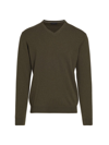 Saks Fifth Avenue Men's Collection Cashmere V-neck Sweater In Olive