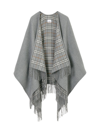 Burberry Check-print Reversible Wool Cape In Grey