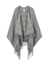 Burberry Check Wool Reversible Cape In Grey