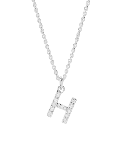 Brook & York Women's Blaire Sterling Silver & 0.3-1.1 Tcw Lab-grown Diamond Initial Pendant Necklace In Initial H