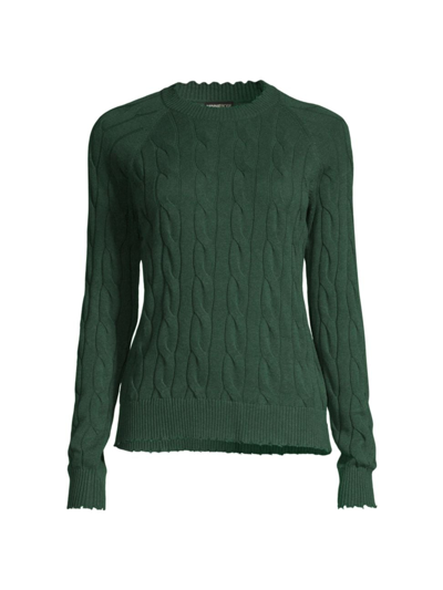 Minnie Rose Women's Cable-knit Jumper In Pine