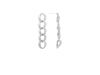 Rivka Friedman White Rhodium Clad Curb Link Cubic Zirconia Drop Earrings In Silver With Cubic Zirconia