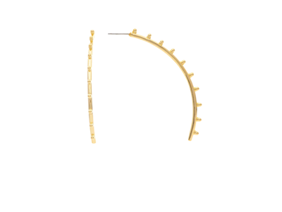 Rivka Friedman Beaded Polished Dangle Earrings In Gold