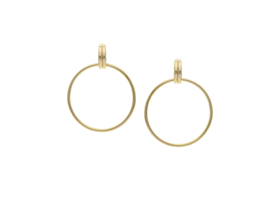 Rivka Friedman Interlocking Hoop Polished Dangle Earrings In Gold