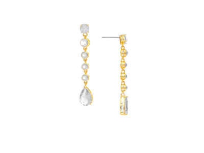 Rivka Friedman Cubic Zirconia Dangling Drop Earrings In Gold With Cubic Zirconia