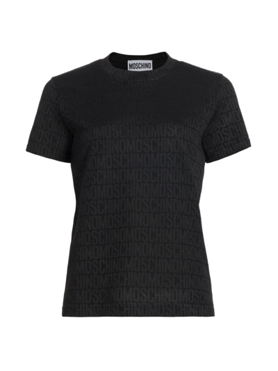 Moschino Women's Logo Fantasy Cotton-blend T-shirt In Fantasy Print Black
