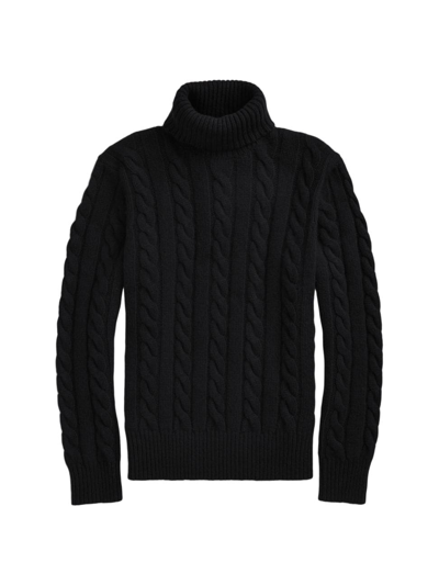 Polo Ralph Lauren Men's Cable Knit Turtleneck Sweater In Polo Black