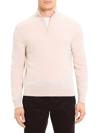 Theory Hilles Quarter Zip Cashmere Sweater In Wheat